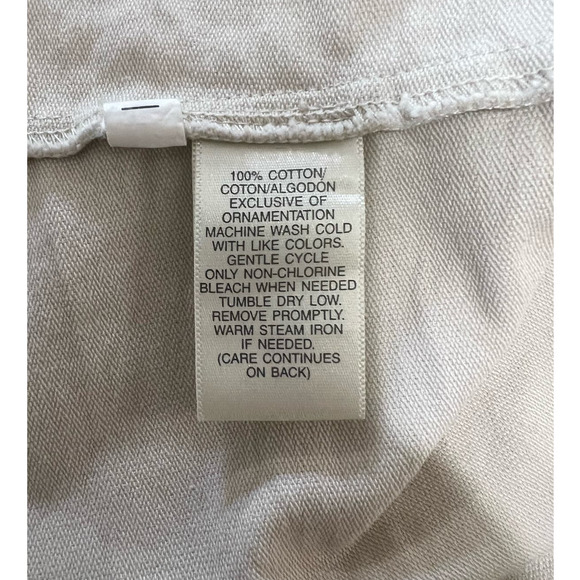 Vintage Susan Bristol Tan and Black Floral Embroidered Cotton Pants Suit, Size L - Picture 6 of 13